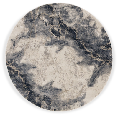 Asel Blue Round Area Rug – 7’ x 7’ | Carpette ronde Asel bleue - 7 pi x 7 pi