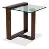 Table de bout rectangulaire Bartley de 40 po avec dessus en verre - gland