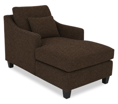Made in Canada Sofa Lab Customizable 36" Fabric Accent Chaise with Wood Legs – Teddy Walnut | Fauteuil long d’appoint personnalisable de Sofa Lab de 36 po fabriqué au Canada en tissu avec pattes en bois - Teddy Walnut