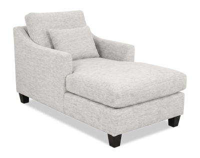 Made in Canada Sofa Lab Customizable 36" Fabric Accent Chaise with Wood Legs – Plush Oyster | Fauteuil long d’appoint personnalisable de Sofa Lab de 36 po fabriqué au Canada en tissu avec pattes en bois - Plush Oyster