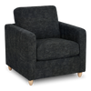 Fauteuil d’appoint personnalisable Club de Sofa Lab de 36 po fabriqué au Canada en tissu avec pattes en bois - Plush Charcoal