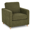 Fauteuil d’appoint personnalisable Club de Sofa Lab de 36 po fabriqué au Canada en tissu avec pattes en bois - Chenille Moss