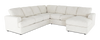 Sofa sectionnel de droite 4 pièces avec fauteuil long personnalisable Curve de Sofa Lab fabriqué au Canada en tissu - Teddy Snow
