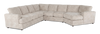 Sofa sectionnel de droite 4 pièces avec fauteuil enveloppant personnalisable Curve de Sofa Lab fabriqué au Canada en tissu - Plush Parchment