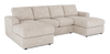 Sofa sectionnel avec deux fauteuils longs personnalisable Curve de Sofa Lab fabriqué au Canada en tissu - Plush Parchment