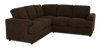 Sofa sectionnel 2 pièces personnalisable Curve de Sofa Lab fabriqué au Canada en tissu - Plush Chocolate