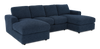 Sofa sectionnel avec deux fauteuils longs personnalisable Curve de Sofa Lab fabriqué au Canada en tissu - Chenille Pacific