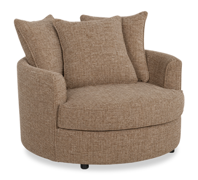 Made in Canada Sofa Lab Customizable Cuddler 48" Fabric Accent Chair – Chenille Praline | Fauteuil d’appoint enveloppant personnalisable Plush Cuddler de Sofa Lab de 48 po fabriqué au Canada en tissu - Chenille Praline