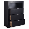 Commode verticale de chambre à coucher Delta de 32 po (l) x 44 po (H) à 3 tiroirs avec tablette de rangement - noire
