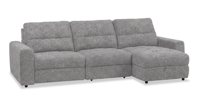 Scott Living Elevate Modular 3-Piece Right-Facing Chenille Fabric Power Reclining and Sliding Sectional - Grey | Sofa sectionnel modulaire à coulissement et inclinaison électriques de droite Elevate de Scott Living 3 pièces en tissu de chenille - gris