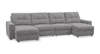 Sofa sectionnel modulaire à coulissement électrique Elevate de Scott Living 4 pièces en chenille avec 2 fauteuils longs de rangement - gris