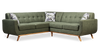 Sofa sectionnel Freeman de Kort & Co. 2 pièces po en tissu d’apparence lin avec pattes en bois - vert avocat
