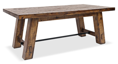 Galeveston 50" Rustic Coffee Table with Casters - Brown Woodgrain Wood|Table à café rustique Galeveston de 50 po avec roulettes - bois à grain de bois brun