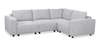 Sofa sectionnel modulaire Infinity 4 pièces en tissu de chenille - gris clair