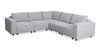 Sofa sectionnel modulaire Infinity 5 pièces en tissu de chenille - gris clair