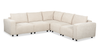 Sofa sectionnel modulaire Infinity 5 pièces en tissu de chenille - taupe