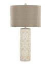 Lampe de table Lacey de 16 po avec abat-jour d’apparence lin beige - brun