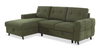 Sofa-lit sectionnel de gauche Laval 2 pièces en tissu avec fauteuil long de rangement - vert