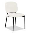 Chaise de salle à manger Luka en tissu bouclé et en métal - beige
