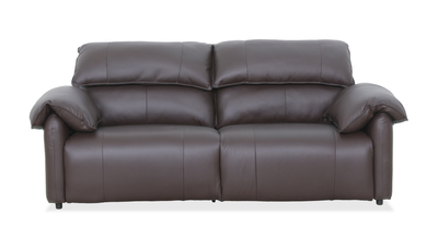 Momento 90" Genuine Leather Power Reclining Sofa – Chocolate | Sofa à inclinaison électrique Momento de 90 po en cuir véritable - chocolat