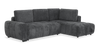 Sofa-lit double Moonlight de _ po en tissu avec coussins de dossier amovibles - minéral