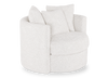 Fauteuil d’appoint pivotant personnalisable Nest de Sofa Lab de 42 po fabriqué au Canada en tissu - Teddy Snow