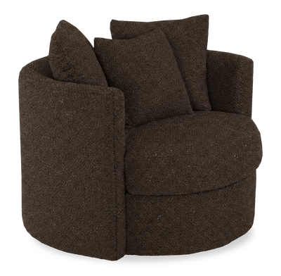 Made in Canada Sofa Lab Customizable Nest 42" Fabric Swivel Accent Chair – Teddy Walnut | Fauteuil d’appoint pivotant personnalisable Nest de Sofa Lab de 42 po fabriqué au Canada en tissu - Teddy Walnut