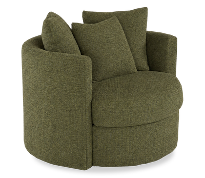 Made in Canada Sofa Lab Customizable Nest 42" Fabric Swivel Accent Chair – Chenille Moss | Fauteuil d’appoint pivotant personnalisable Nest de Sofa Lab de 42 po fabriqué au Canada en tissu - Chenille Moss