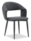 Chaise de salle à manger Orion en tissu de cuir végétalien et en métal - anthracite