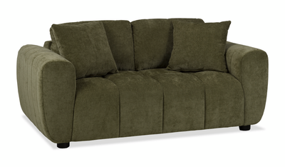 Made in Canada Pebble 70" Fabric Loveseat with Matching Accent Pillows - Green | Causeuse Pebble de 70 po fabriquée au Canada en tissu avec coussins décoratifs assortis - verte