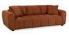 Sofa Pebble de 96 po fabriqué au Canada en tissu avec coussins décoratifs assortis - orange