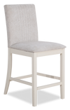 Chaise de salle à manger Piper de hauteur comptoir en tissu de cuir végétalien - brune