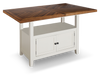Table de salle à manger Piper de hauteur comptoir de 60 po à 72 po (L) avec rallonge et rangement intégré - deux couleurs, blanc et brun