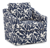 Fauteuil d’appoint pivotant personnalisable de Sofa Lab de 32 po fabriqué au Canada en tissu - tissu décoratif Marine