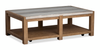 Table à café Timber de 52 po avec dessus en marbre et rangement - brun sierra