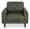 Fauteuil d’appoint traditionnel Venice de 39 po en cuir véritable - vert