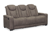 Sofa inclinable Venture de 83,5 po en suédine avec rangement, porte-gobelets et port USB - chocolat