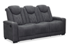 Sofa inclinable Venture de 83,5 po en suédine avec rangement, porte-gobelets et port USB - gris