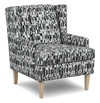 Fauteuil d’appoint à oreilles personnalisable de Sofa Lab de 30 po fabriqué au Canada en tissu - tissu décoratif Noir