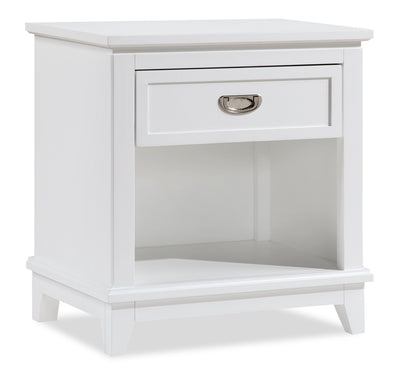 Quinn Bedside 1-Drawer Nightstand with Shelf, 24"W x 26"H - White | Table de nuit Quinn de 24 po (L) x 26 po (H) à 1 tiroir avec tablette - blanche