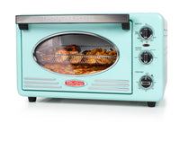 Four grille-pain rétro à convection et à 12 tranches de Nostalgia, turquoise - RTOV2AQ