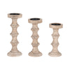 Bougeoir antique de 11 po en bois