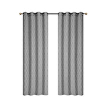 Rideau de 84 po gris en jacquard à motif d’arbres - ensemble de 2