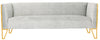 Sofa Vector de Manhattan Comfort de 81,5 po en velours - gris et doré
