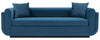 Sofa contemporain Edmonda de Manhattan Comfort en velours avec coussins - bleu saphir