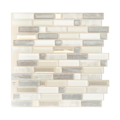 Smart Tiles Peel and Stick 4-Sheet 10 x 10 Backsplash - Crescendo Ciotta|Dosseret Smart Tiles peler et coller 10 x 10, 4 feuilles - Crescendo Ciotta