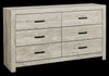 Commode de chambre à coucher Soren de 59 po (L) x 33 po (H) à 6 tiroirs - chêne blanchi