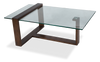 Table à café rectangulaire Bartley de 48 po avec dessus en verre - gland