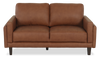 Causeuse traditionnelle Venice de 65 po en cuir véritable - brun clair
