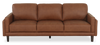 Sofa traditionnel Venice de 91 po en cuir véritable - brun clair